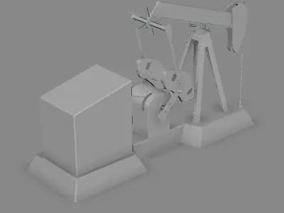 Rusty Oil Pump Jack 3D model Low-poly 3D model