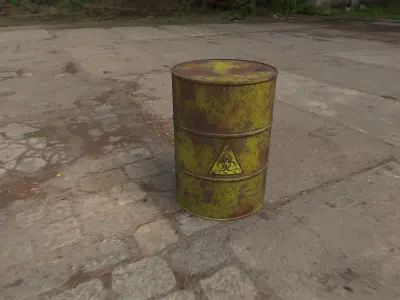 Rusty Barrel Biohazard Style Low-poly 3D model