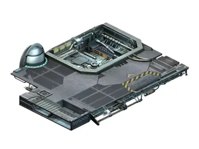 Spaceship - indoor - floor 01 3D model