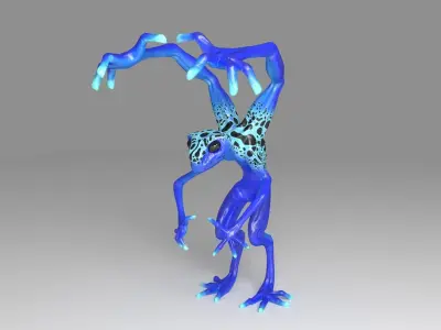low poly four armed alien Low-poly 3D model