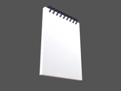 Notebook Pad With Spiral v3 002 Low-poly 3D model