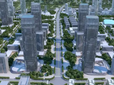 3D model Urban Architecture Block Landscape Animation 3D model 3D model