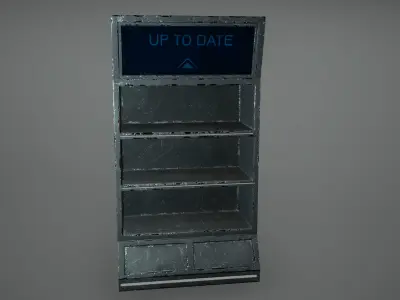 Cyberpunk Book Shelf Shelves Chair Low Poly  Game Ready Low-poly 3D model