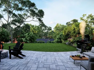  3D Exterior Scene 3D model design garden and landscape 3D model