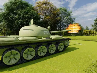 T-55 with interior 3D model