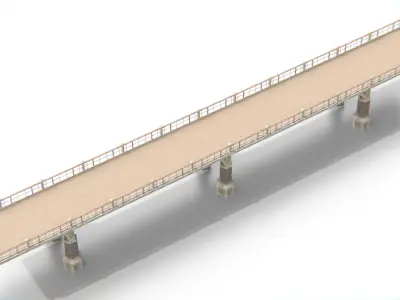 Concrete Bridge Low-poly 3D model