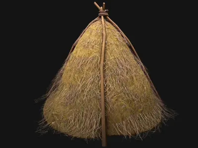 Haystack Stack of Hay Large Pile Low-poly 3D model