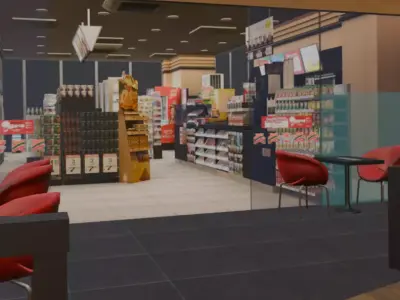 VR store Low-poly 3D model