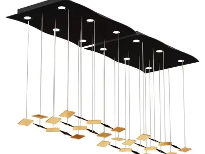 Manta Rey LED chandelier in brass 3D model
