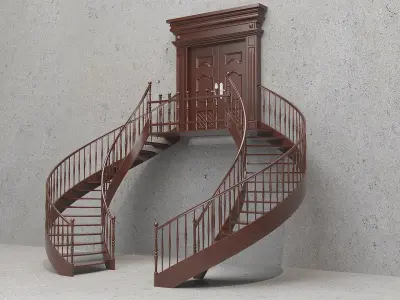 Classic Door Stair 3D model