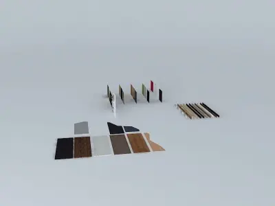 kitchen doors worktops kickboards handles 3D model