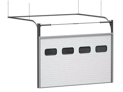 Sectional garage automatic gates with opening option Kit 3D model