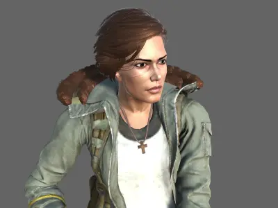 Woman Survivor Low-poly 3D model