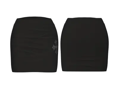 Black Leather Bolero Tube Top Skirt Gloves Full Outfit Low-poly 3D model