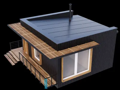 Modern bathhouse 3D model