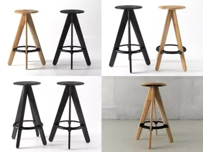 Slab Barstool 3D model
