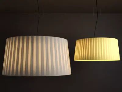 GT1000 pendant lamp with pleated shade 3D model