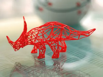 Styracosaurus Wireframe 3D print model