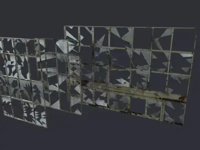 Broken Windows Low-poly 3D model