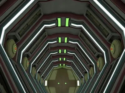 Sci fi corridor 3D model