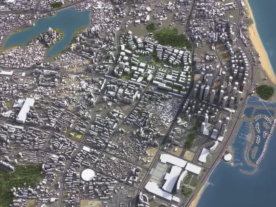 Xiamen - 3D City Model Low-poly 3D model