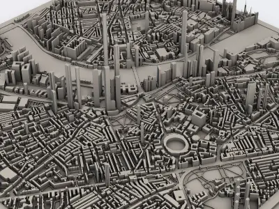 Part of London City England 3D print model
