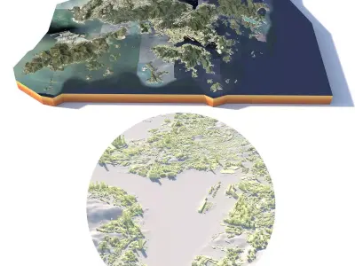 Hong Kong City China 3D model
