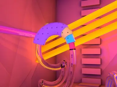 abstract animation  Low-poly 3D model