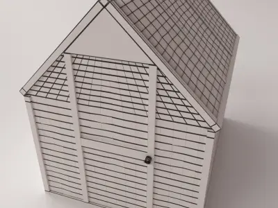 Greenhouse with glass doors 3D model