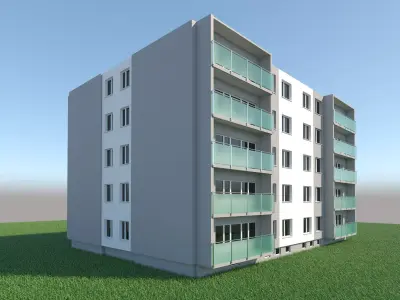 apartment building 3D model 5