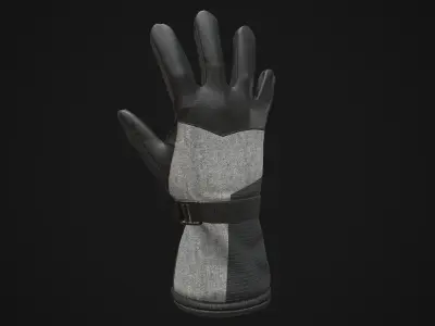 Winter gloves Low-poly 3D model