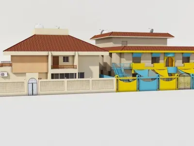 Qatar House 02 Low-poly 3D model