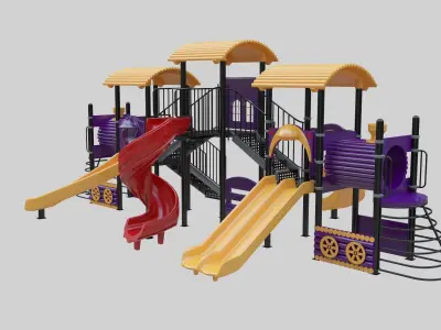 Train Style  Playground 5 Low-poly 3D model