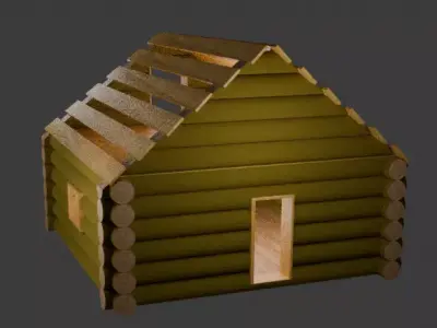 Dream Wooden Cabin Low-poly 3D model