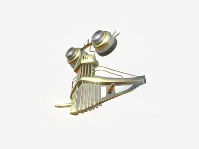 Steampunk Mask A04 White Gold - SciFi Character Design Low-poly 3D model