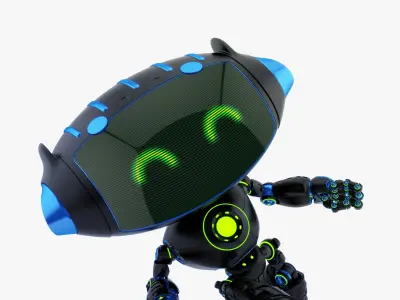 BLACK CUTE CAT BOT 3D model