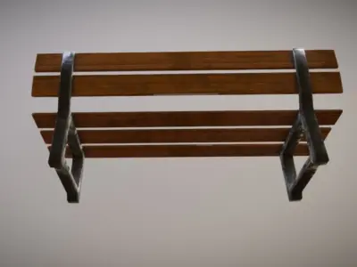 Game Ready Park Bench Low Poly  Low-poly 3D model
