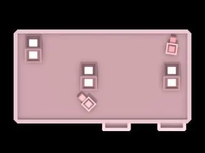 Block-Style Architectural Wonders - Twin Building Collection 3D model