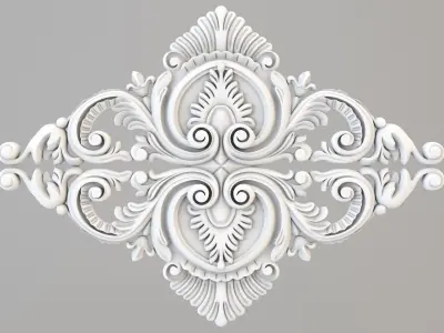 rosette gold ornate ornament 3D print model