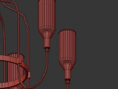 Cloyd brass chandelier with shades 3D model