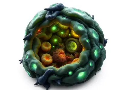 SciFi Bioluminescent Alien Cell Low-poly 3D model