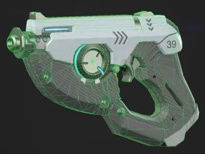 Sci fi gun Low-poly 3D model