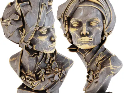 Geometric Bust Sculpture 3D model