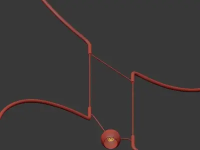 liaison pendant lamp with two circles hanging from it 3D model