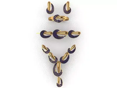 necklace earring ring full set thin light ready to print 3dm 3D print model purchase