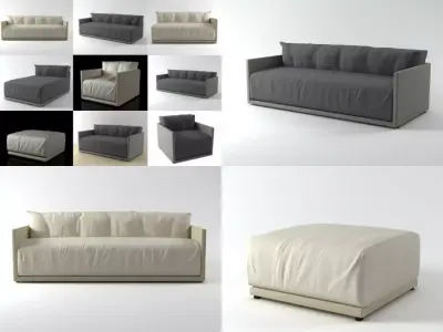 Toffee collection different sofas and chairs 3D model