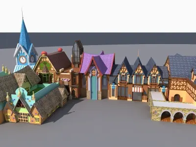 Cartoon Street 2 3D model