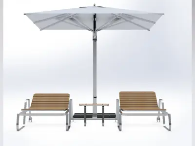 sun loungers 3D model