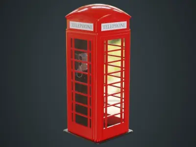 Phone Booth 1A Low-poly 3D model