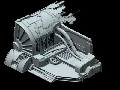 Space Station - Interior Wall 01 3D model